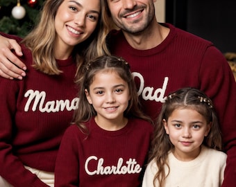 Maglione di Natale, Felpa di Natale, Maglione di Natale personalizzato, Maglione di Natale per la famiglia, Maglione accogliente per le feste, Maglione con nome per bambini