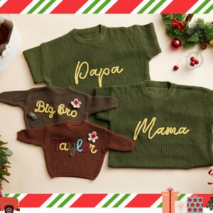 Adult Costume | Christmas Family Matching Set – Personalized Sweaters | Christmas Gift | Custome Baby Name Sweater | Personalized Gift image 10