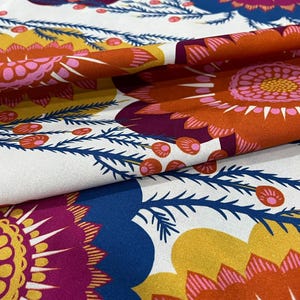 Bright Floral Pop Wideback – Retro Colorful Blooms – 108” Quilting Cotton by the Yard