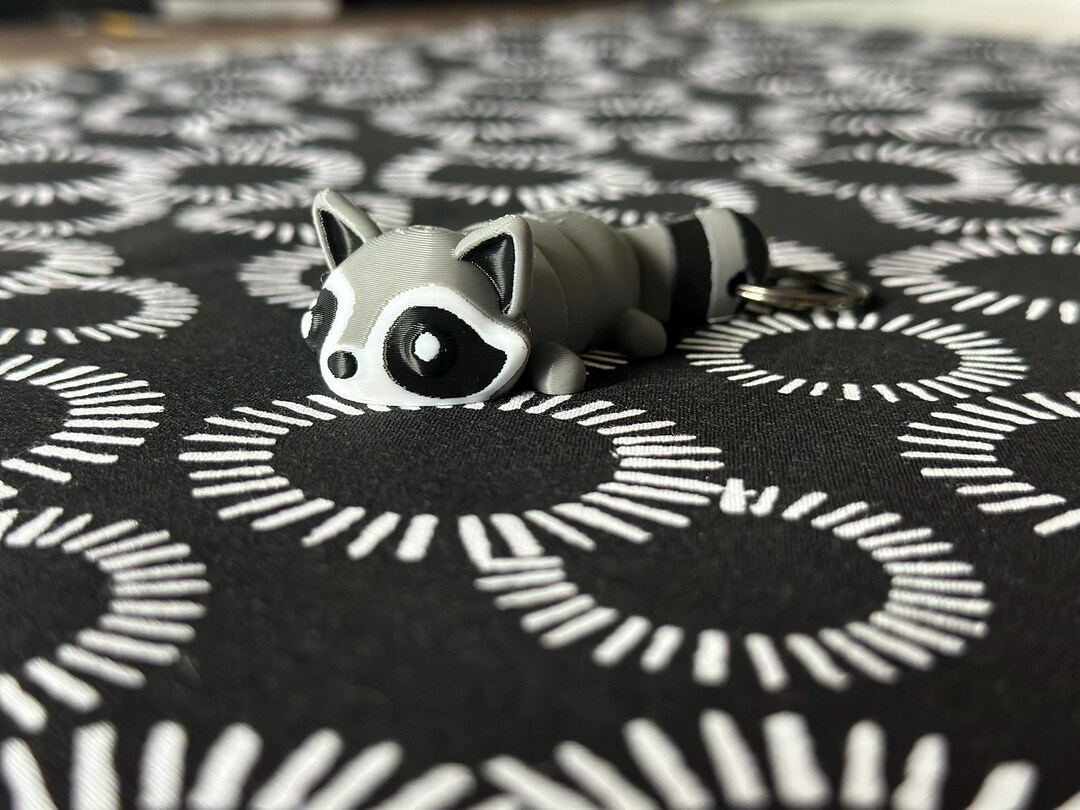 Customizable 3D Printed Raccoon Keychain Adorable Accessory - Etsy
