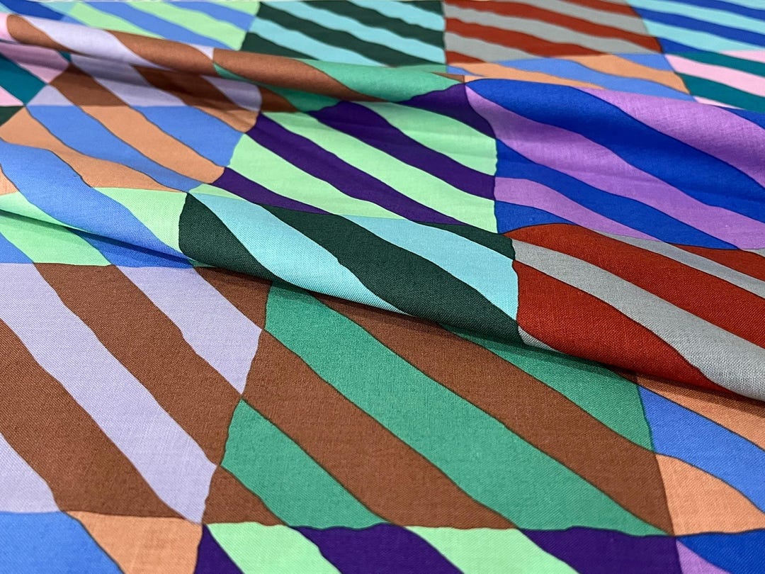 Diagonal Color Block – Modern Patchwork Stripes – Quilting Cotton by ...