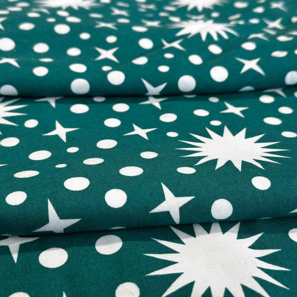 Teal Starburst & Dots - 108" Wide Quilt Backing
