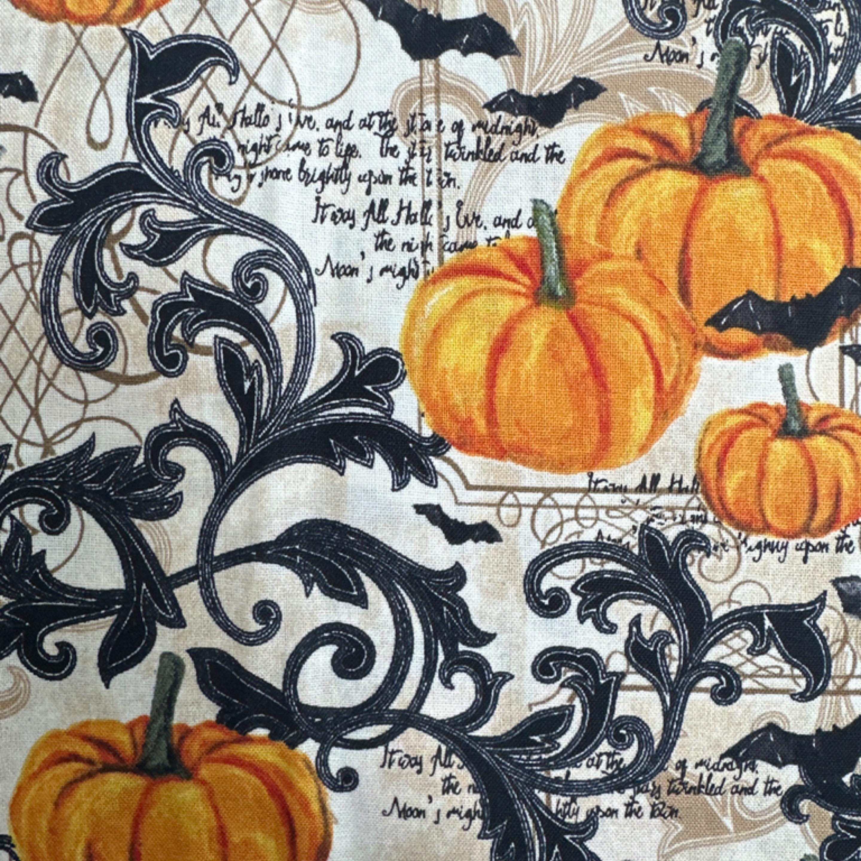 Hallows Eve Fabric: Pumpkins, Bats, and Gothic Swirls - Etsy