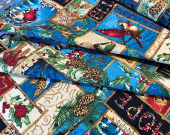 Winter Cardinals & Woodland Patchwork