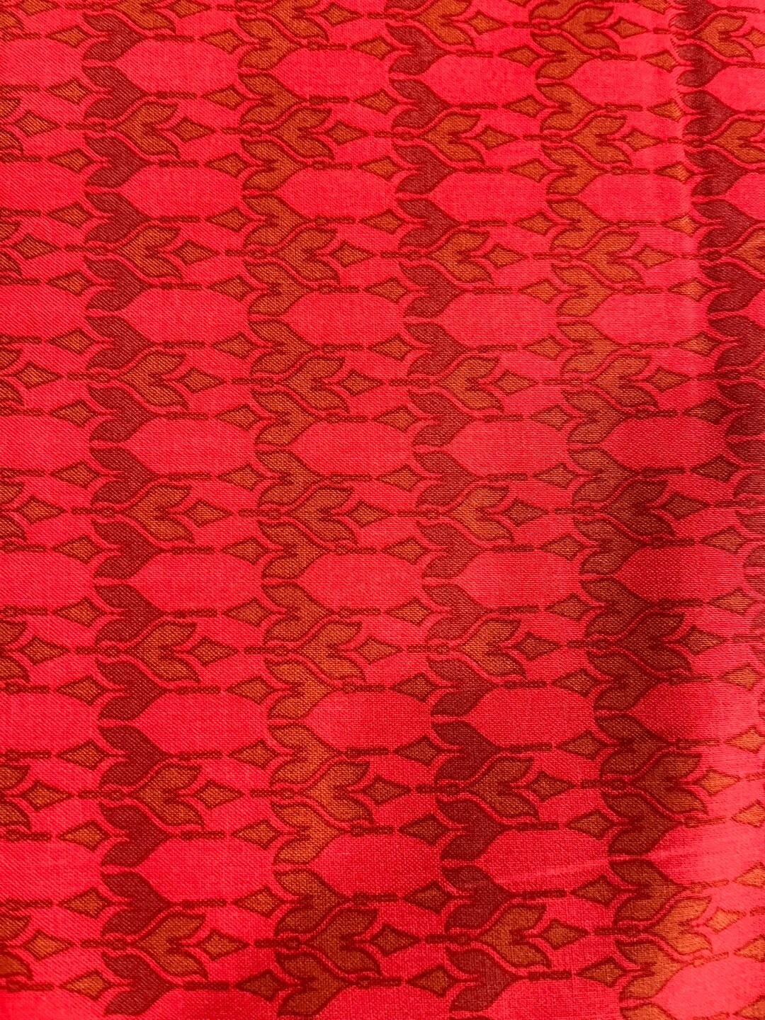 Ruby Patern Ruby Red Fabric With Floral Pattern - Etsy