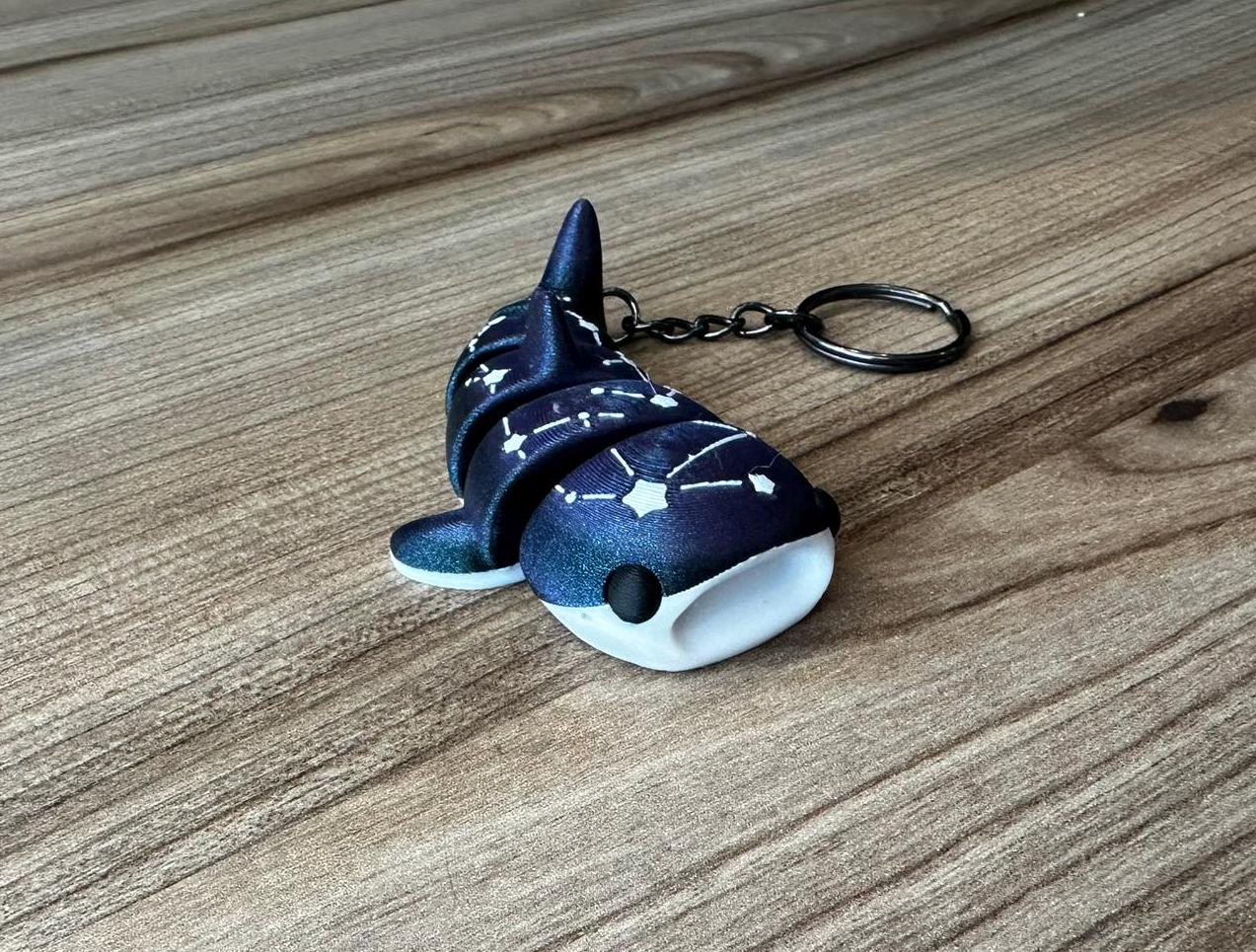 ジンベイザメ星座キーホルダー - 3Dプリントの銀河をテーマにした
