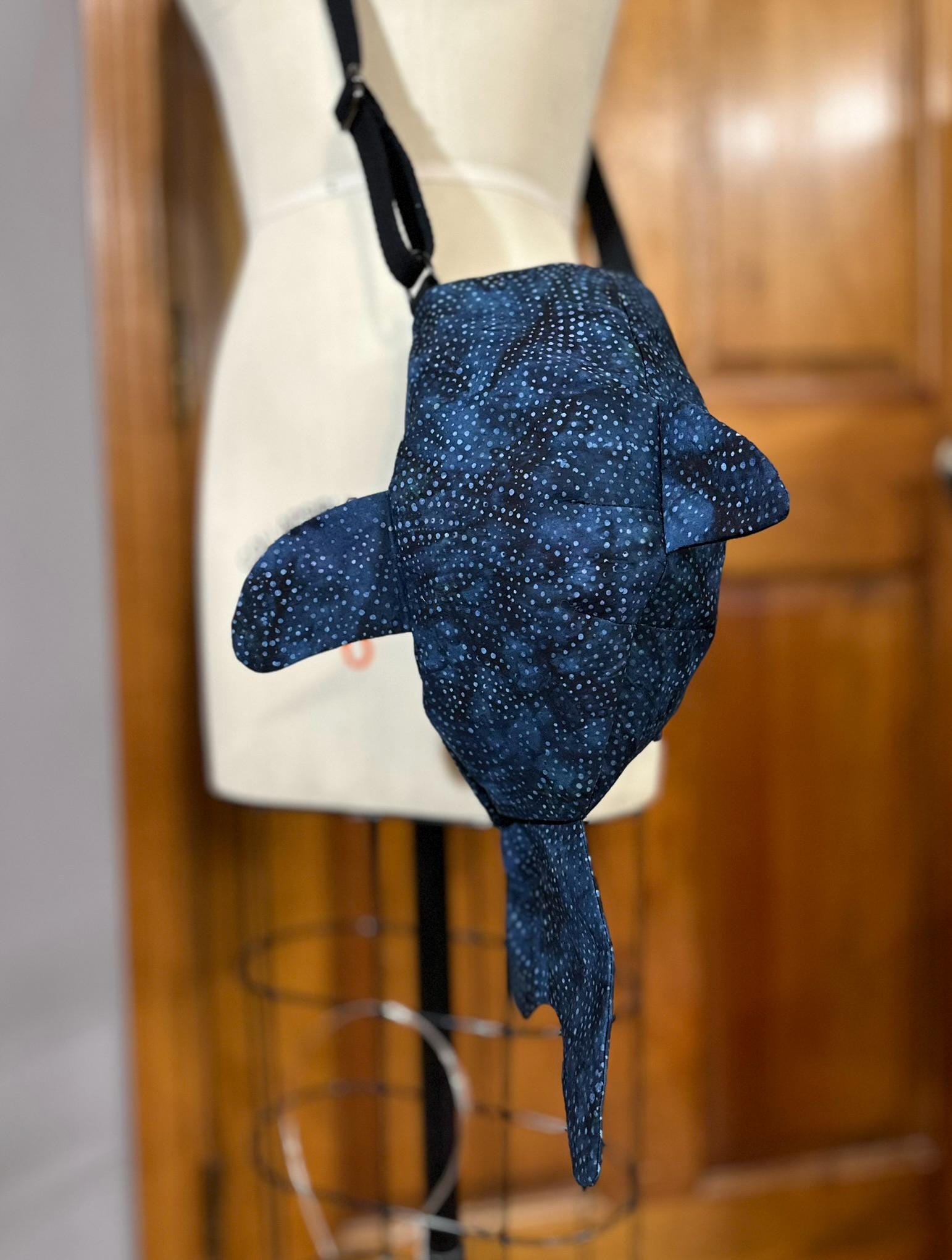 Handmade Whale Shark Bag: Convertible Crossbody Backpack 