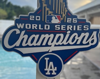 Dodgers 2025 World Series Champions LED Wood Sign, Baseball Fan Wall Art