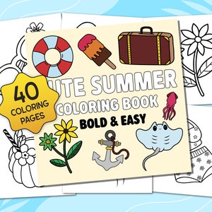 Cute Summer Coloring Pages | Bold and Easy Coloring book