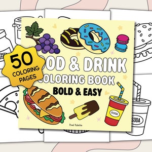 Food & Drink Coloring Pages | Bold and Easy Coloring Book
