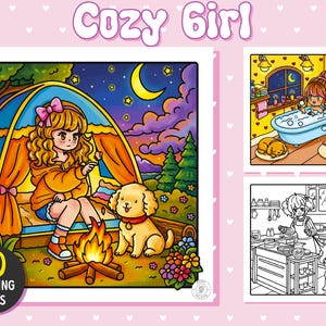 Livro de colorir "Garota Aconchegante" | 10 páginas fofas para imprimir (Download digital)