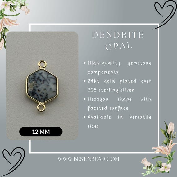 ASTROGHAR Natural Dendrite Opal Pendant - Oval Crystal Stone With Gold Plating (40mm, All Chakras) - View #4