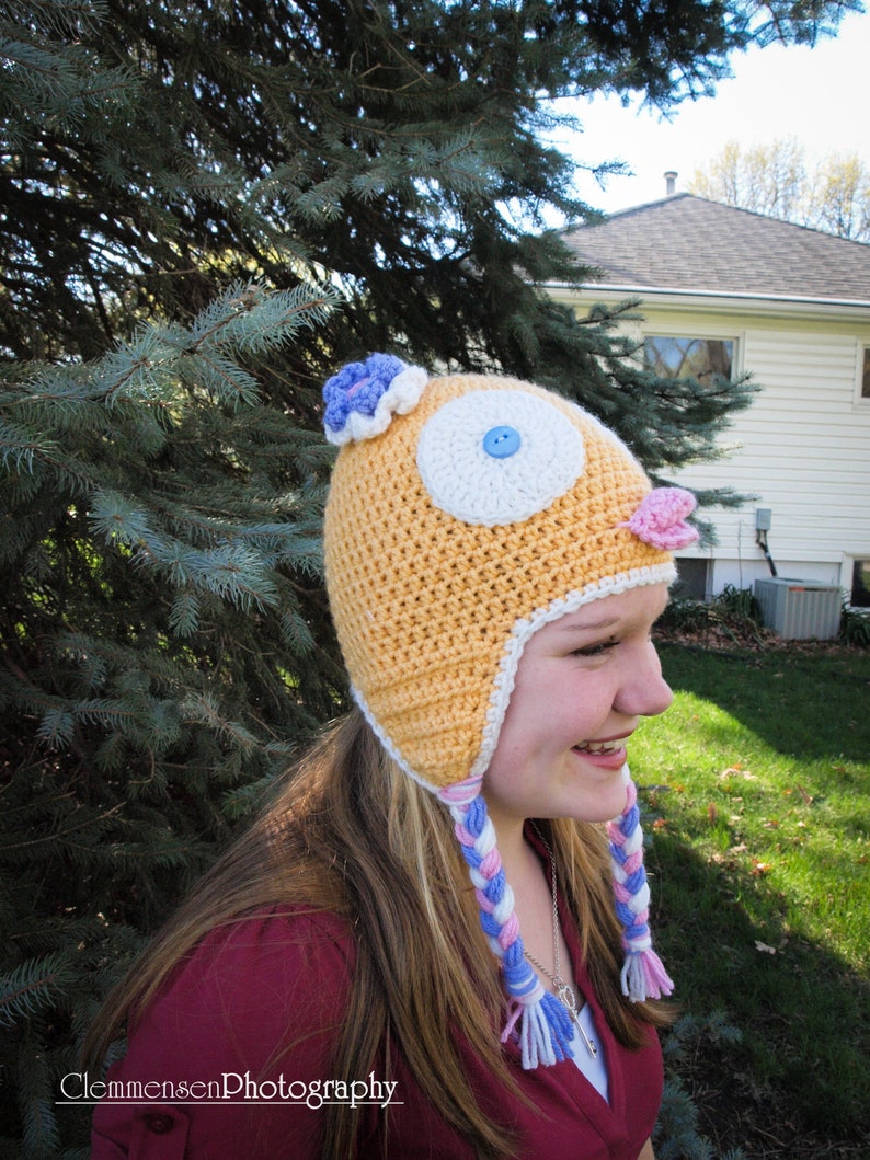 Yellow Easter baby chick earflap hat 1-4 year old image 3