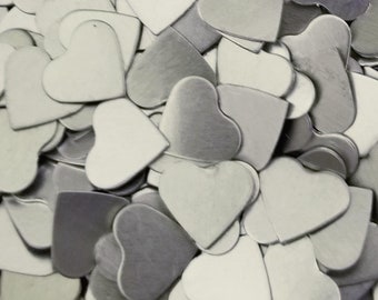 Aluminum Hearts - 22 ga, stamping blank, metal heart blanks, stamping shape, heart shaped blank, Valentine blank, Bopper, metalsmith blanks