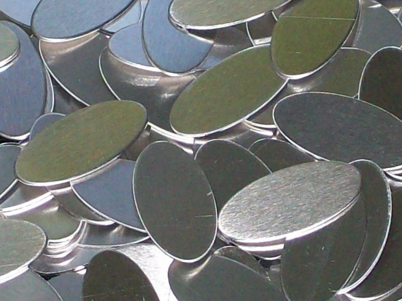Aluminum Ovals 18 Gauge, stamping blanks, metal blanks, hypo-allergenic, food safe image 1