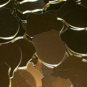 Brass Shield 1 x 1 1/4 - Qty 3, stamping blanks, dog blanks, metal blanks, Bopper, etching blanks, embossing blanks, supplies