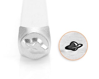 Saturn Design Stamp, Space Metal Stamp, Carbon Steel Stamp, ImpressArt Stamp, SC1517-D-6MM, Space and Beyond Stamps