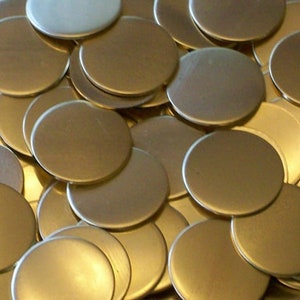 NuGold Disc Stamping Blanks - 18 Gauge - various sizes: 1 1/2&quot; - 3/8&quot; - Use drop down menu to view price, quantities and size, round blank