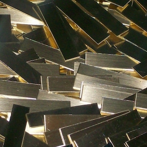 Brass Tags Stamping Blanks - 18 Gauge - many lengths/widths available - use drop down menu for price, quantity and size