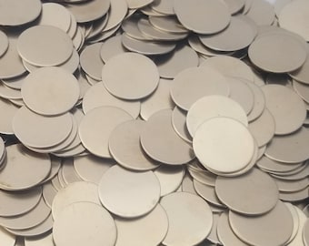 Nickel Silver Disc Stamping Blanks - 18 Gauge - various sizes: 3" - 3/8" - Use drop down menu to view price, quantities and size