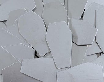 Aluminum Coffin Stamping Blanks - 7/8" x 1 1/2" x 14 gauge - Qty 3, memorial pet id tags *