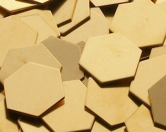 NuGold Hexagons - 22 Ga, stamping blanks, Bopper, metal stamping blanks, stamping supplies, etching blanks, embossing blank, hexagon blanks