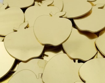 Brass Apple Ornament - 3" x 3" , 14 gauge or 18 gauge