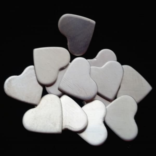 Sterling Silver Heart Stamping Blanks - 1/2" x 24 gauge - Qty 2, earring blanks, charm blanks, minimalist necklace blank, Bopper