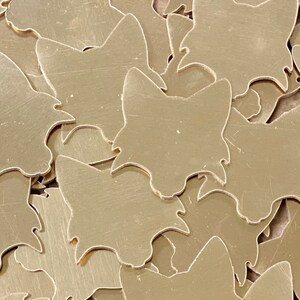 NuGold Fox Head - Qty 3, metal stamping blanks, Bopper, engraving blanks, pet id tags, dog tags, etching blanks, hand stamping, dog blanks
