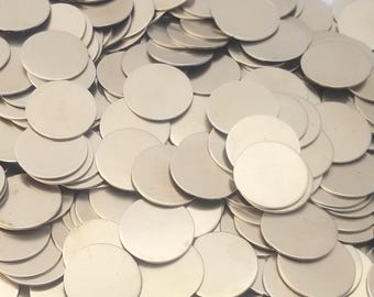 Nickel Silver Disc Stamping Blanks - 22 Gauge - various sizes: 3" - 3/8" - Use drop down menu to view price, quantities and size