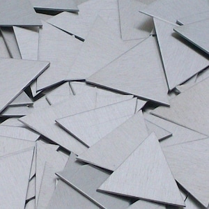 Aluminum Triangles - 1 1/4&quot; x 20 Gauge - Qty 3, stamping blanks, metal blanks, stamping supplies, geometric stamping blanks x