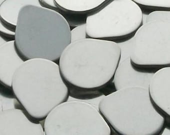 Pewter Tear Drop Stamping Blanks - 18 Gauge - Qty 5, 1" or 3/4" tear drops - use drop down menu
