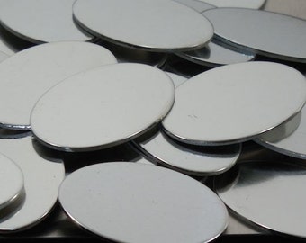 Pewter Stamping Ovals - 3/4" x 1 1/8" - Qty 3, stamping blanks, metal stamping blanks, silver substitute, metal stamping supplies