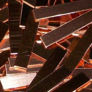 Copper Tags - 20 Gauge, stamping blanks, metal blanks, rectangular plates, rectangular tags, rectangular bar, stamping bar