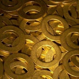 Brass Washers - 14 Gauge, stamping blanks, metal blanks, stamping blanks, Bopper, etching blanks, embossing blanks, washer blanks
