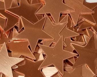 Copper Star Stamping Blanks,  metal stamping blanks, shape blanks, stamping blanks, stamping supplies, stars stamping blanks, Bopper