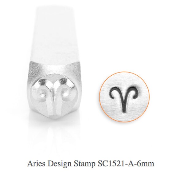 Aries Design Stamp Zodiac Stamps ImpressArt Stamp Carbon Steel Stamp SC1521-A-6MM Metal Works Stamp Metal Stamp