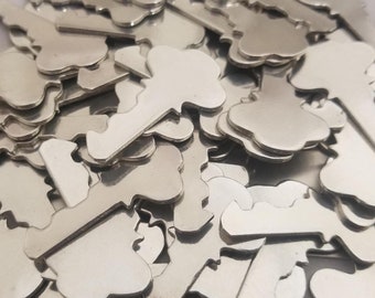 Key Stamping Blanks - 1" x 1 5/8" - Qty 3, metal key blanks, stamping blanks, key to your heart, new home key, keychain charm, Bopper