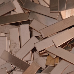 Solid Copper Rectangle Stamping Blanks, 22 gauge, quantity and size vary, please use drop down menu to make your size selection