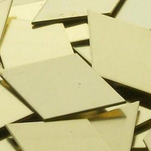 Brass Diamonds - 1/2&quot; x 7/8&quot; x 18 Gauge - Qty 5, metal stamping blanks, geometric blanks, hand stamping blanks, stamping supplies, Bopper