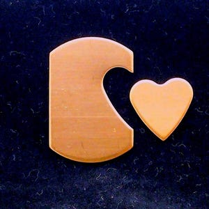 Copper Notched Dog Tags -  1&quot; x 1 1/2&quot; x 18 Gauge - Qty 3 - Sale Item