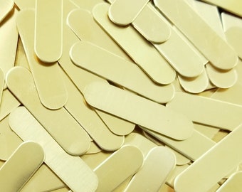 Brass Oblong Tags - 18 gauge, 1/2" x 2" - Qty 4 or 3/8" x 1 1/2" - Qty 12, use drop down menu to choose, USA Made