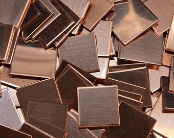 Solid Copper Square Plates, 14 gauge, 1/2" through 6", USA Made!