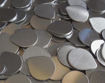 Nickel Silver Tear Drop Stamping Blanks - 16 Gauge - Qty 5, three sizes available - 1" or 3/4", use drop down menu, USA Made!