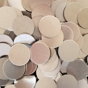 Aluminum Discs - 18 Gauge - various sizes 3&quot; - 3/8&quot;, stamping blanks - Use drop down menu for size & quantity info.