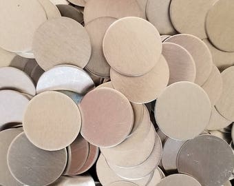 Aluminum Discs - 1 3/8" x 12 Gauge - Qty 5, stamping blanks, metal blanks, hypo-allergenic, food safe, hand stamping blanks, stamping discs