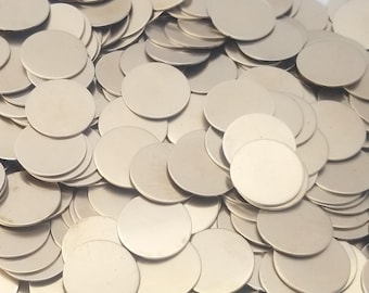 Nickel Silver Disc Stamping Blanks - 14 Gauge - various sizes: 3" - 3/8" - Use drop down menu to view price, quantities and size