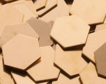 Bronze Hexagon Stamping Blanks - 14 Gauge, choose from 1 1/2" to 1/2", USA Made!