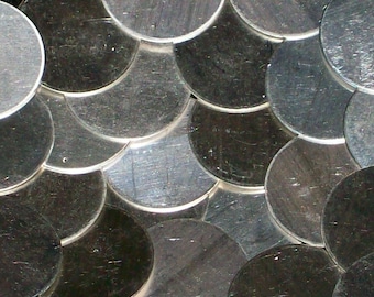 Sterling Discs Stamping Blanks - 3/8&quot; x 20 Gauge - Qty 2, metal hand stamping blanks, sterling discs, sterling rounds, engraving blanks x