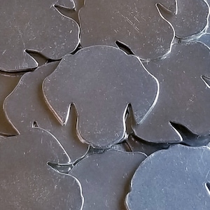 Pewter Cast Doggy Noggins - 1&quot; x 1 1/8&quot; - Qty 3, hand stamping blanks, dog blanks, dog tags, aluminum stamping blanks, Bopper